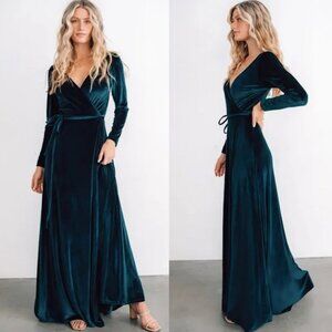 Baltic Born Esmerelda Velvet Wrap Maxi Dress M NWT